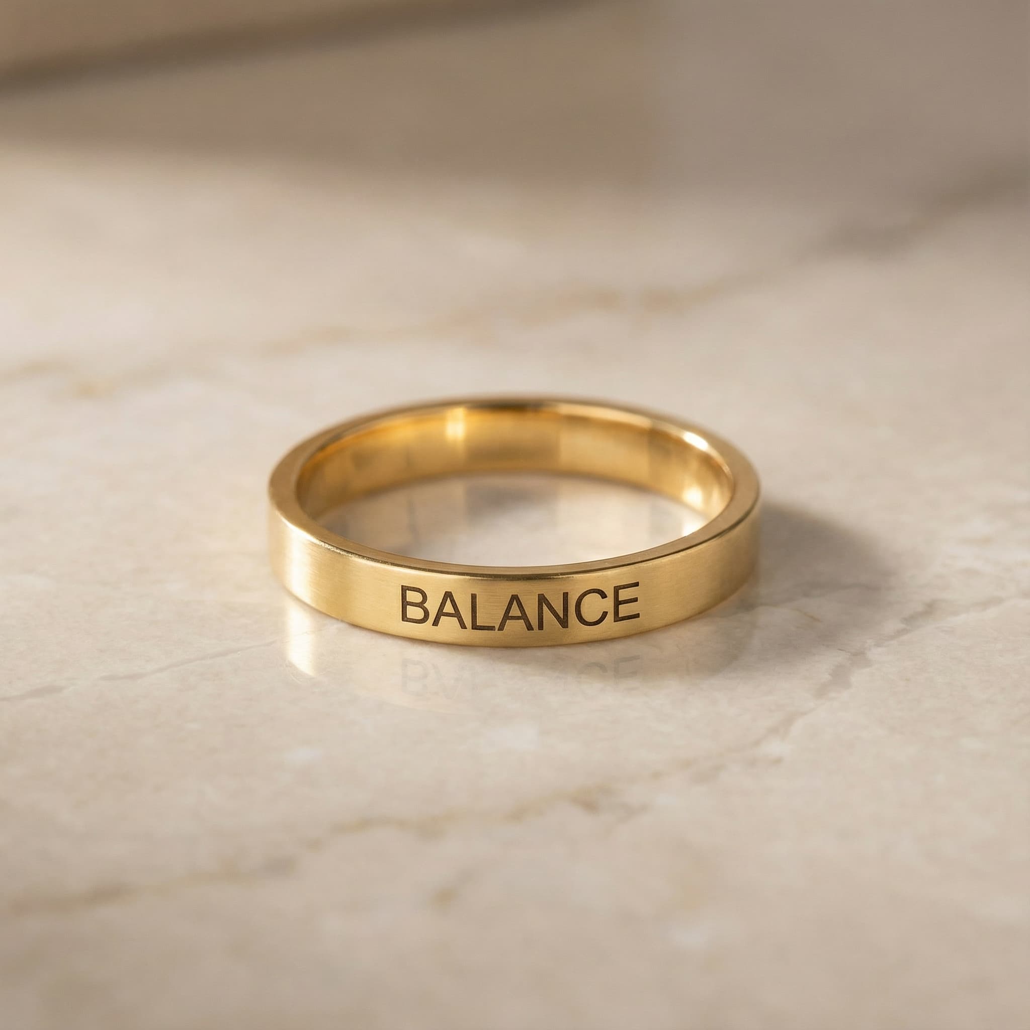 Balance Yazılı 925 Ayar Gümüş Yüzük